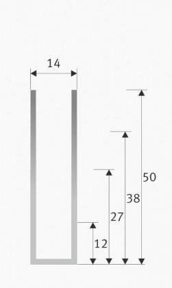 Side guides U12 U27 U38 U50 for roller blinds