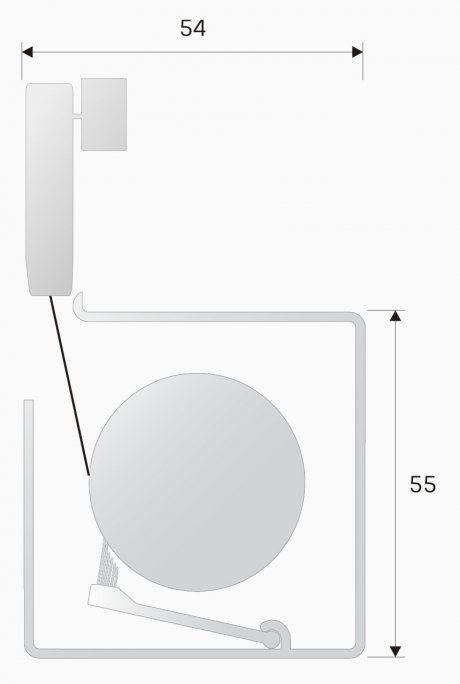 Head box of opposite pull blinds for spring operated blind