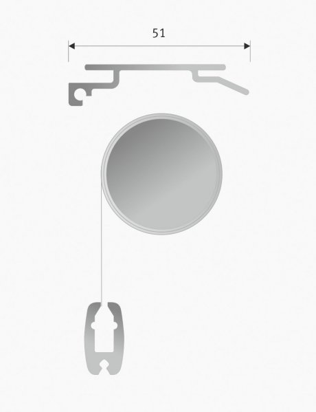 Trend-Line with support rail for installation to te top