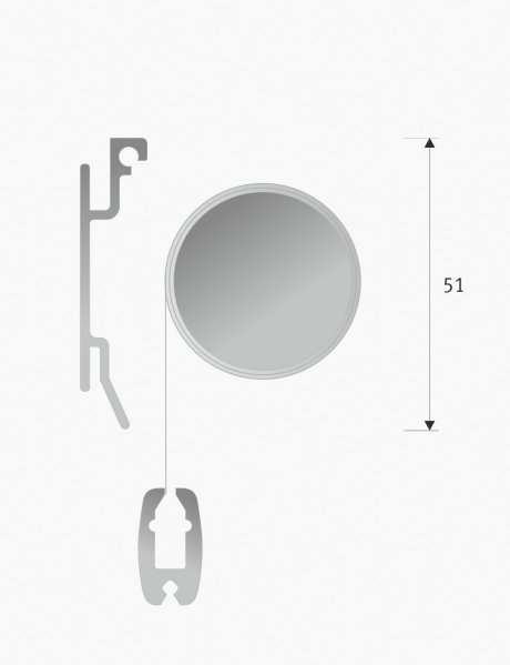 Trend-Line roller blind with support rail for installation on the wall